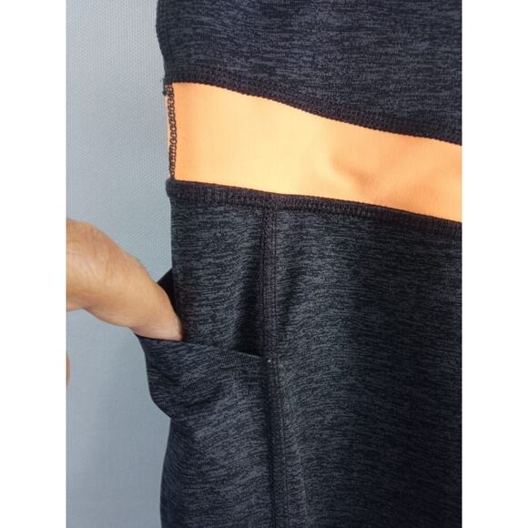 Xersion 7/8 Ankle Leggings, Women's Size Medium High Rise Burgundy/Orange - Picture 3 of 7